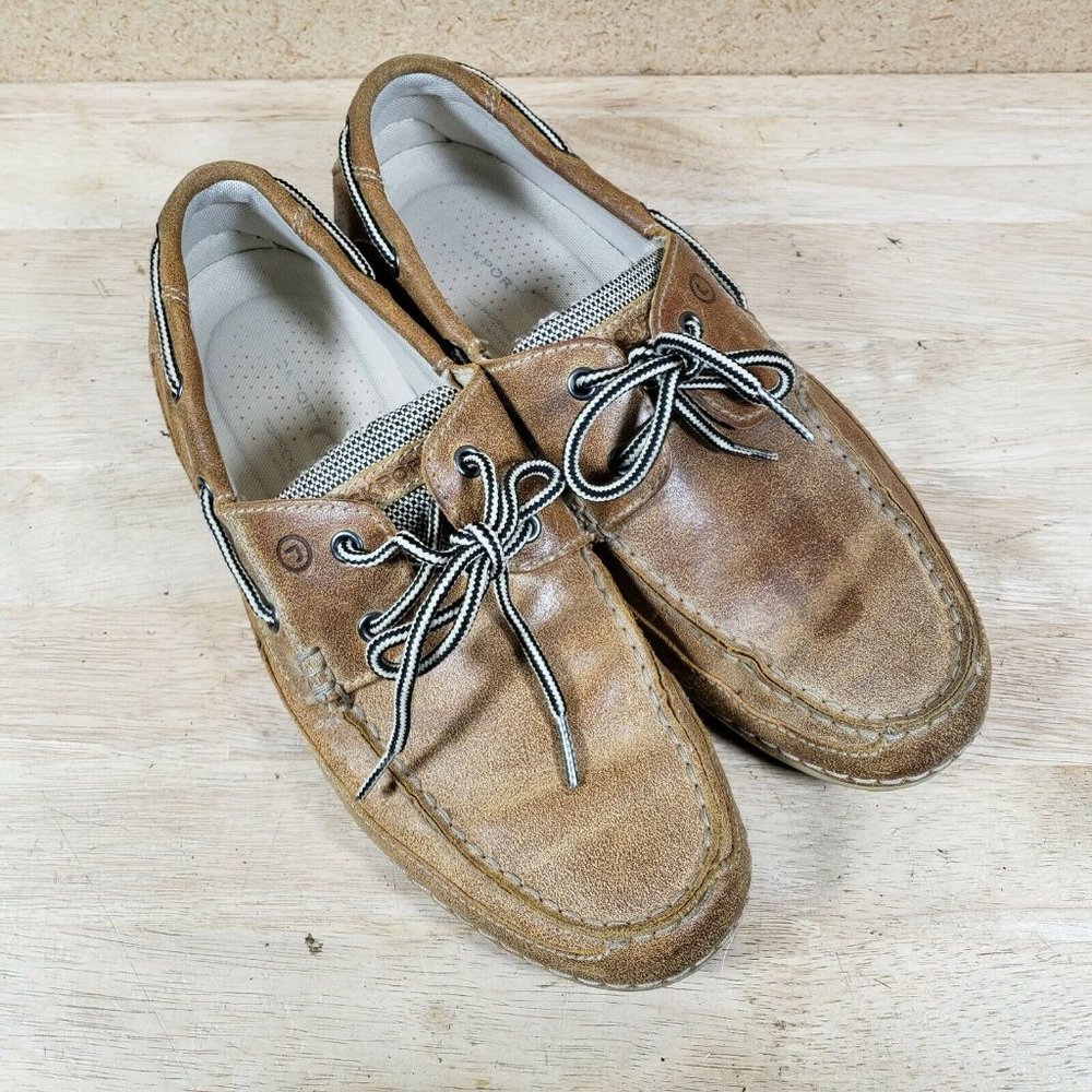 Mens Rockport Brown Boat Shoes Size 9‎ - K62635 - Distressed